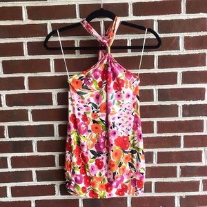 Express Multi-Colored Floral Halter Tie-back Size XS
